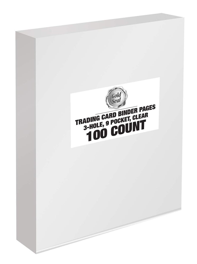 GOLD SEAL 100/Box Clear Heavyweight Trading Card Sleeve Pages, 9 Pockets Per Sheet, Single Sided, 900 Pockets, 3 Ring Binder Sheets, 100 Count - Image 5